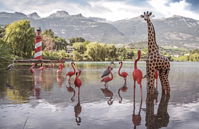 La déco décalée du festival week-end au bord de l'eau sur le lac de Géronde à Sierre